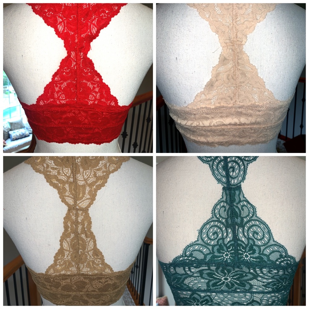 *4* Racerback Lace Bralettes All Size Small - Picture 2 of 9